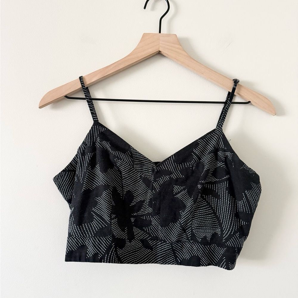 Universal Thread Linen Blend Skirt Set in Black & White Size XS Skirt S Top - Picture 7 of 8